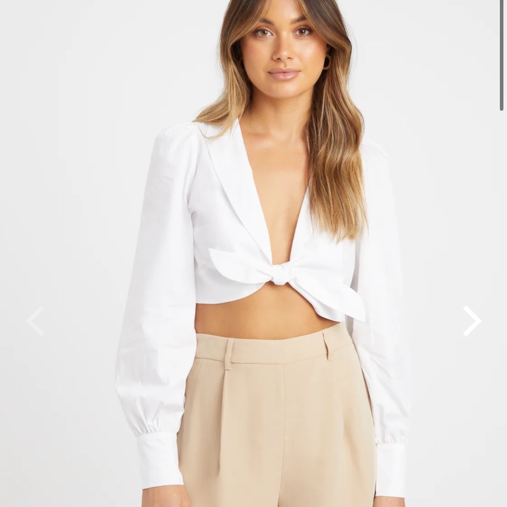 Kookai White Monaco Knot Shirt